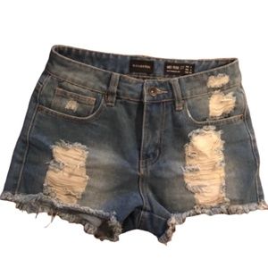 Ranbeeri Distressed Jean Shorts Mid-Rise Size 27